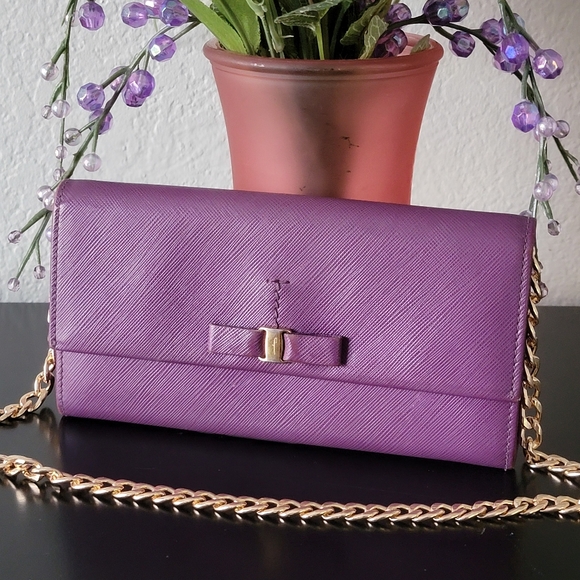 Salvatore Ferragamo Handbags - Salvatore Ferragamo Bow Wallet Purple